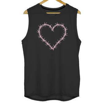 Barbed Wire Heart Grunge Punk Pastel Goth Aesthetic Egirl Unisex Tank Top | Favorety