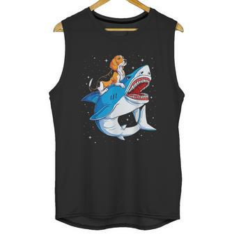 Beagle Riding Shark Jawsome Dog Lover Unisex Tank Top | Favorety AU