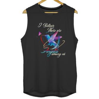 I Believe There Are Angels Among Us Hummingbird T-Shirt Unisex Tank Top | Favorety DE