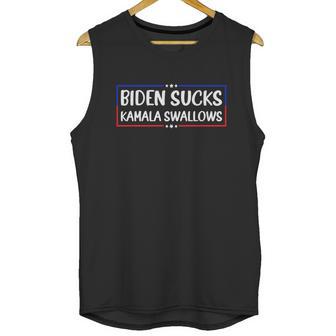 Biden Sucks Kamala Swallows Funny Biden And Kamala Graphic Design Printed Casual Daily Basic Unisex Tank Top | Favorety