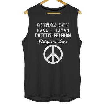 Birthplace Earth Race Human Religion Love Peace Unisex Tank Top | Favorety UK