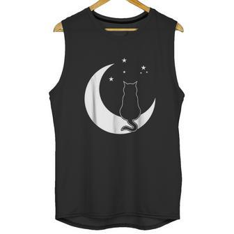 Black Cat On The Crescent Moon By The Starlight Unisex Tank Top | Favorety AU