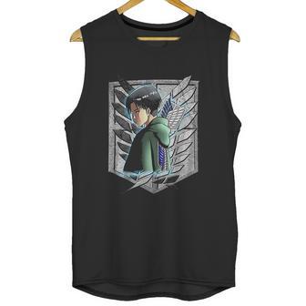 Black Haired Male Anime Character Eren Yeager Mikasa Ackerman Attack On Titan Unisex Tank Top | Favorety