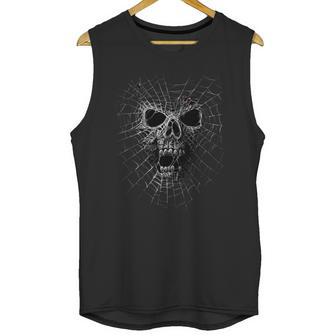 Black Widow Spider Web Skull Unisex Tank Top | Favorety