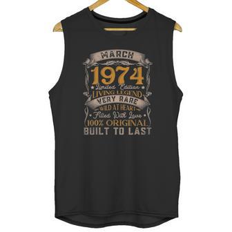 Born In March 1974 Vintage 47Th Birthday Gifts 47 Years Old Unisex Tank Top | Favorety