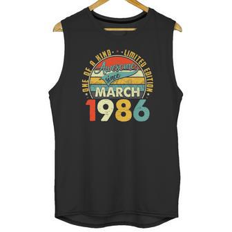 Born In March 1986 36Th Birthday Gift Retro 36 Years Old Unisex Tank Top | Favorety UK