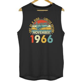 Born In November 1966 55Th Birthday Gift Retro 55 Years Old Unisex Tank Top | Favorety DE