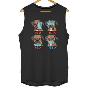 Boxer Face Funny Social Distancing Dog Gift Unisex Tank Top | Favorety