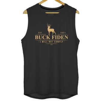 Buck Fiden I Will Not Comply Deer Graphic Design Printed Casual Daily Basic Unisex Tank Top | Favorety