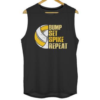 Bump Set Spike Repeat Volleyball Funny Graphic Design Printed Casual Daily Basic Unisex Tank Top | Favorety UK