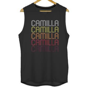 Camilla Retro Wordmark Pattern Vintage Style Unisex Tank Top | Favorety AU