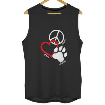 Canine Pet Rescue Cpr Peace Love Rescue With Pawprint Dog Puppy Unisex Tank Top | Favorety