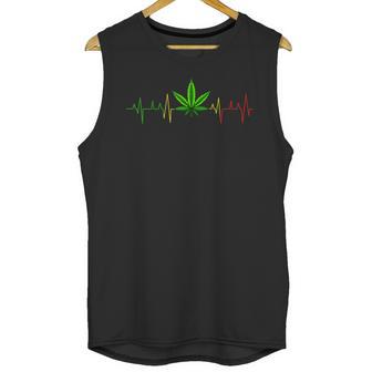 Cannabis Heartbeat Weed Marijuana Pot Ganja Leaf Stoner Unisex Tank Top | Favorety DE