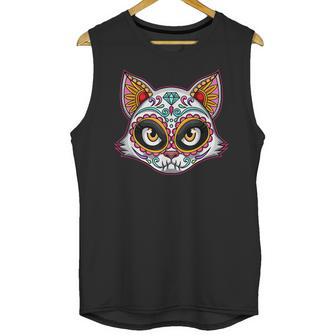 Cat Sugar Skull Funny Day Of The Dead Group Matching Unisex Tank Top | Favorety CA