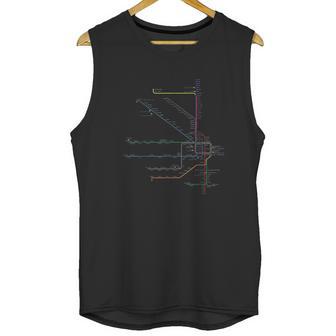 Chicago Map Cta Elevated L Train Metro Transit Unisex Tank Top | Favorety