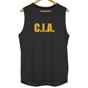 Cia Agent Funny Halloween Costume Navy Gold Unisex Tank Top | Favorety UK