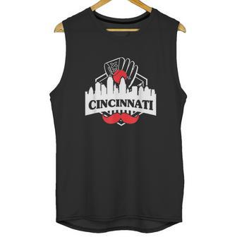 Cincinnati Red Mustache Unisex Tank Top | Favorety AU