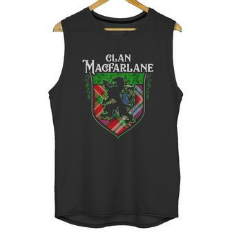 Clan Macfarlane Surname Scottish Tartan Lion Rampant Crest Unisex Tank Top | Favorety AU