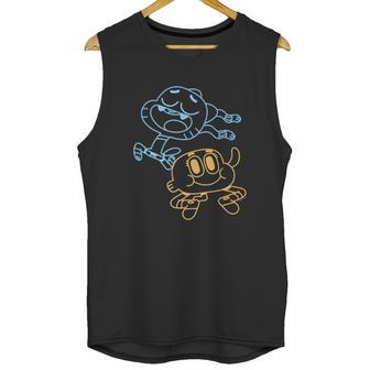 Cn The Amazing World Of Gumball & Darwin Neon Outline Unisex Tank Top | Favorety UK