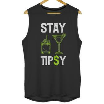 Cocktail Mixologist Barman Stay Tipsy Graphic Unisex Tank Top | Favorety