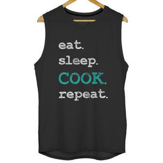 Cook Cooking Chief Eat Sleep Repeat Funny Vintage Gift Unisex Tank Top | Favorety AU