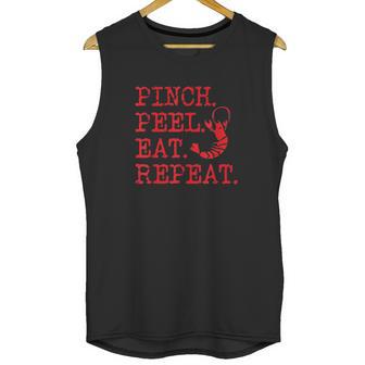 Crawfish Pinch Peel Eat Repeat Crawfish Boil Unisex Tank Top | Favorety