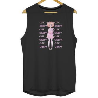 Creepy Cute Pastel Goth Doll Cyclops Bear Plushie Unisex Tank Top | Favorety AU