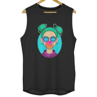 Cute Fun Girly Mood Popping Bubble Gum Unisex Tank Top | Favorety UK