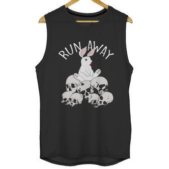 Cute Halloween Funny Halloween Day Run Away Bloody Bunny Skeleton Unisex Tank Top | Favorety