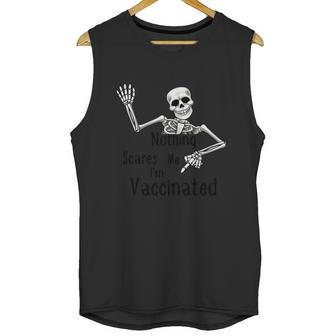 Cute Halloween Funny Halloween Day Halloween Skeleton Fully Vaccinated Hal Unisex Tank Top | Favorety DE