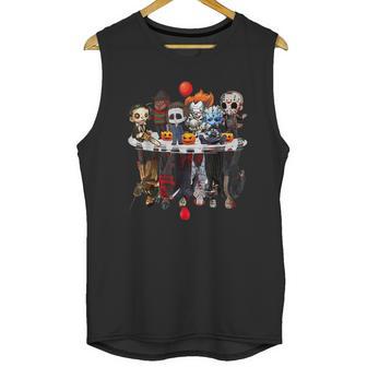 Cute Horror Movie Chibi Character Water Reflection Halloween Unisex Tank Top | Favorety CA