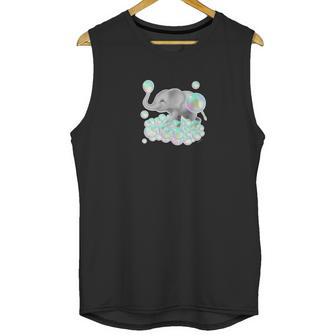 Cutest Elephant Colorful Pastel Bubbles Unisex Tank Top | Favorety