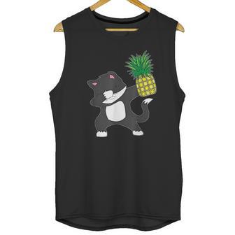 Dabbing Kitty Cat Pineapple Aloha Beach Hawaiian Dance Unisex Tank Top | Favorety DE