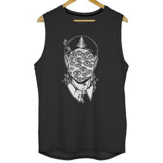 Dali Surreal Noir Retro Eyes On Face Tattoo Art Unisex Tank Top | Favorety CA