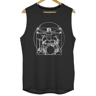 Davinci Drums T-Shirt Vitruvian Man Drummer T Shirts Unisex Tank Top | Favorety UK