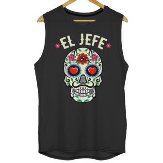 Day Of The Dead Mexico El Jefe Boss Sugar Skull Halloween Unisex Tank Top | Favorety DE