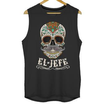 Day Of The Dead Mexico El Jefe Boss Sugar Skull Halloween Unisex Tank Top | Favorety