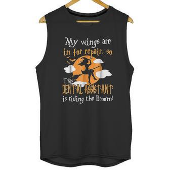 This Dental Assistant Riding The Broom Halloween Unisex Tank Top | Favorety CA