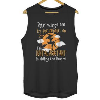 This Dental Assistant Riding The Broom Halloween Unisex Tank Top | Favorety DE