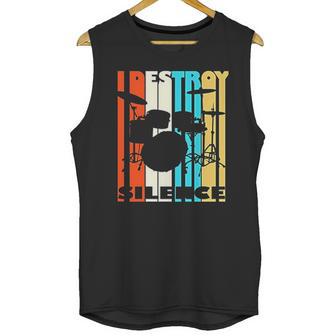 I Destroy Silence Drums Drummer Band Music Fan Unisex Tank Top | Favorety CA