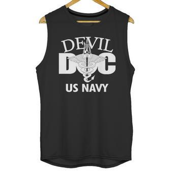 Devil Doc Us Navy Unisex Tank Top | Favorety