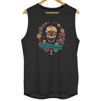 Dia De Los Muertos Sugar Skull Day Of The Dead Raglan Baseball Unisex Tank Top | Favorety UK