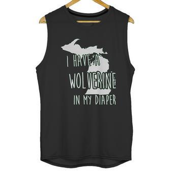 In My Diaper I Have A Wolverine State Of Michigan Msu Baby Unisex Tank Top | Favorety UK