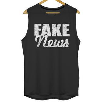 Distressed Fake News Logo Unisex Tank Top | Favorety