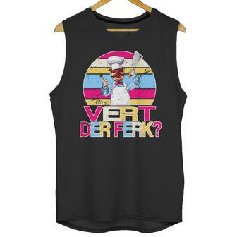 Distressed Vert Der Ferk Retro Chef Unisex Tank Top | Favorety DE