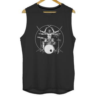 Drumming Gift Drum Da Vinci Vitruvian Man Drummer Unisex Tank Top | Favorety CA