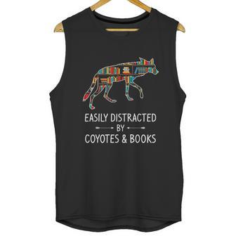 Easily Distracted By Coyotes Books Lover Gift Wolf Pup Unisex Tank Top | Favorety CA