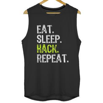 Eat Sleep Hack Security Funny Gift Unisex Tank Top | Favorety UK