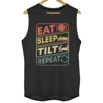 Eat Sleep Tilt Repeat Retro Game Lover Design Arcade Pinball Gift Unisex Tank Top | Favorety DE