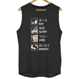 Eat Sleep Yaoi Repeat Gift Graphic Design Printed Casual Daily Basic Unisex Tank Top | Favorety